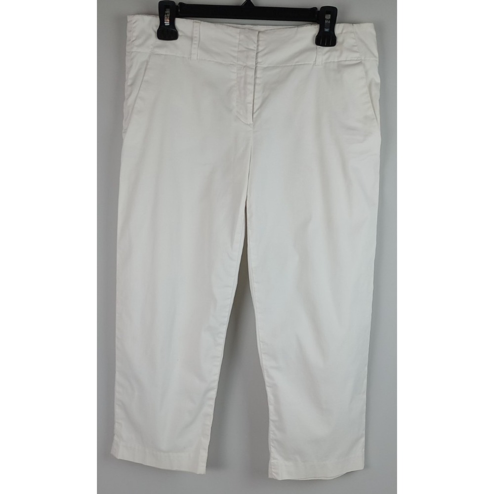 Willi Smith Kate Fit Women's 8 White Stretch Zip Capri Pants